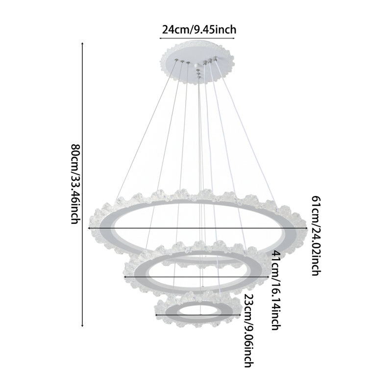 3 - Light Natural LED Dome Pendant