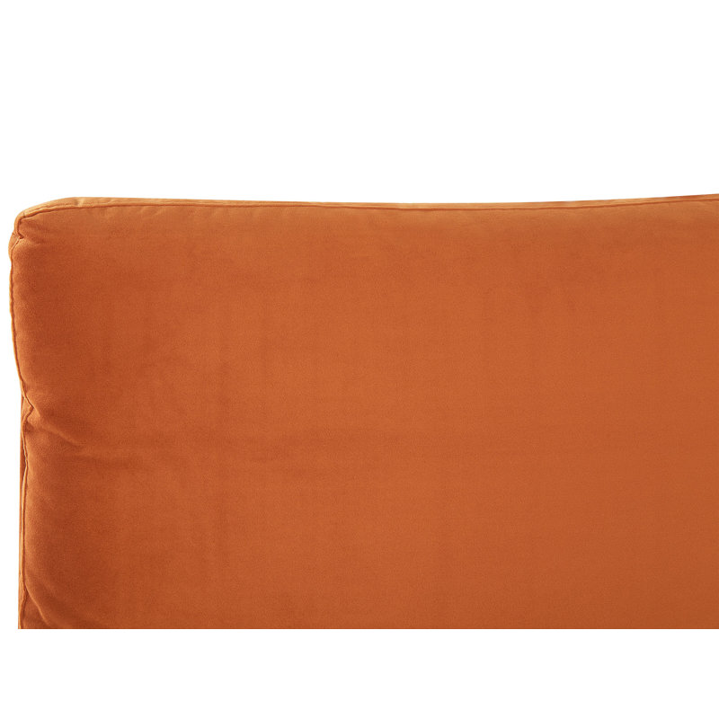 Rupendra Upholstered Velvet Bed, European Double (140 x 200cm), Orange