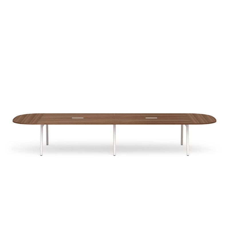 Table de conférence Series A, 66 po x 60 po, Chêne naturel / gris anthracite, Ovale, H 29 po x L 132 po x l 60 po