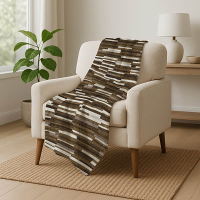 Addison Machine Washable Sherpa ASB894 Stripes Throw Blanket