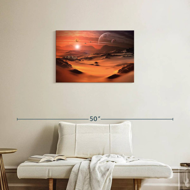 Kelan Sci Fi Alien Planet, 20" H x 30" W