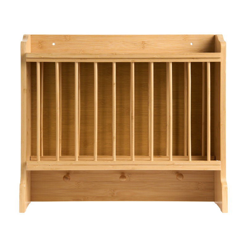 Wall-Mounted Dish Rack MADELEINE Bamboo Light Brown