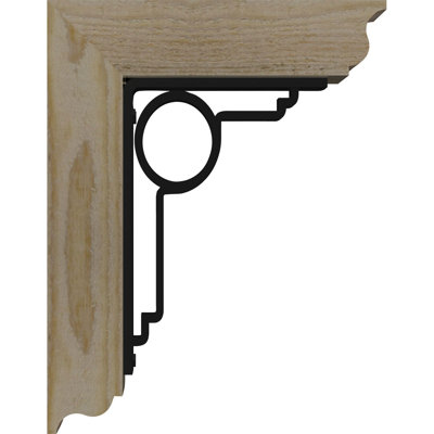 3 1/2"W x 15 1/2"D x 18"H Maria Traditional Ironcrest Smooth Bracket, Douglas Fir (2"W x 7 1/2"D x 10"H Iron Bracket)