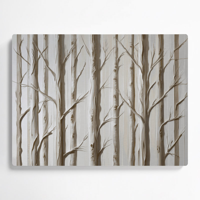 Art mural horizontal rayé en chêne blanc et métal gris