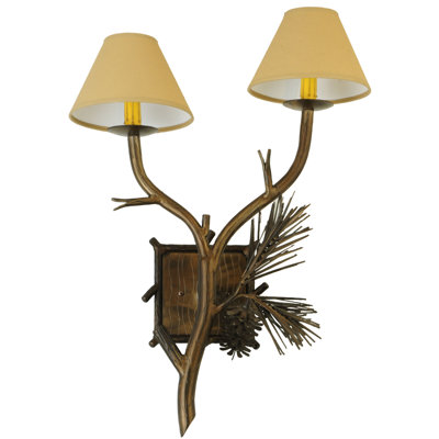 Rustic Lodge Candle Wall Light