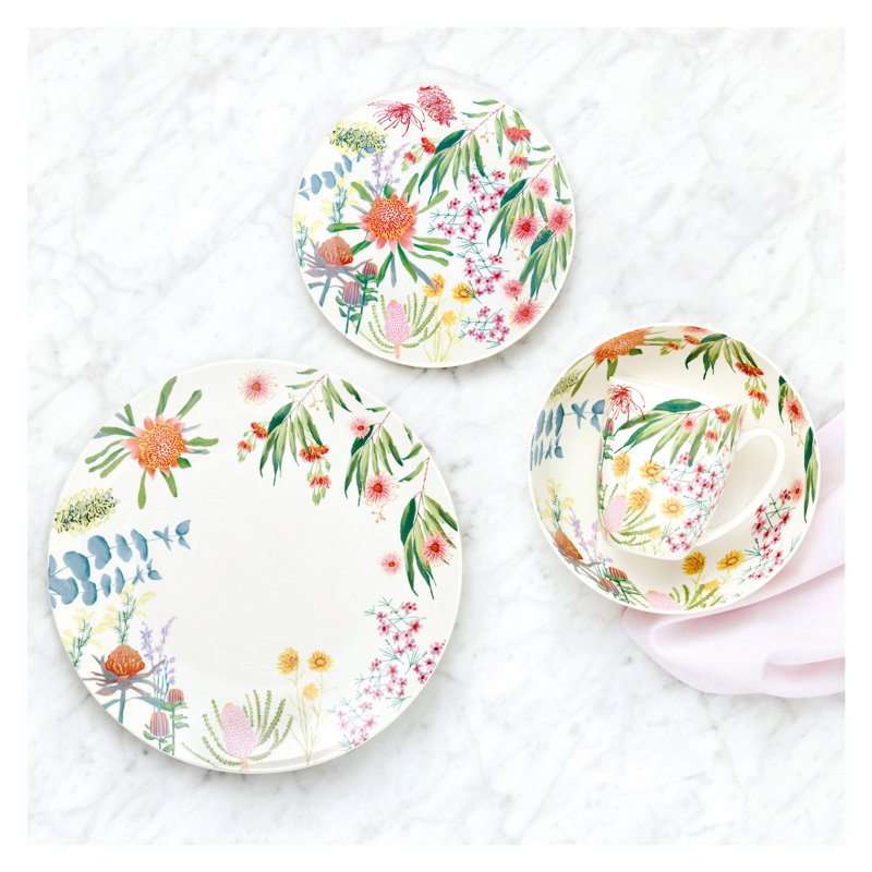 Maxwell & Williams Native Blooms dinner plate, dinner plate, porcelain, D 27.5cm