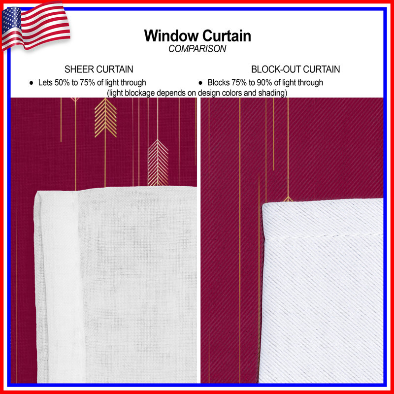 Rideaux et voilages abstraits Arrows, 50 po x 92 po - 1 panneau, Transparent