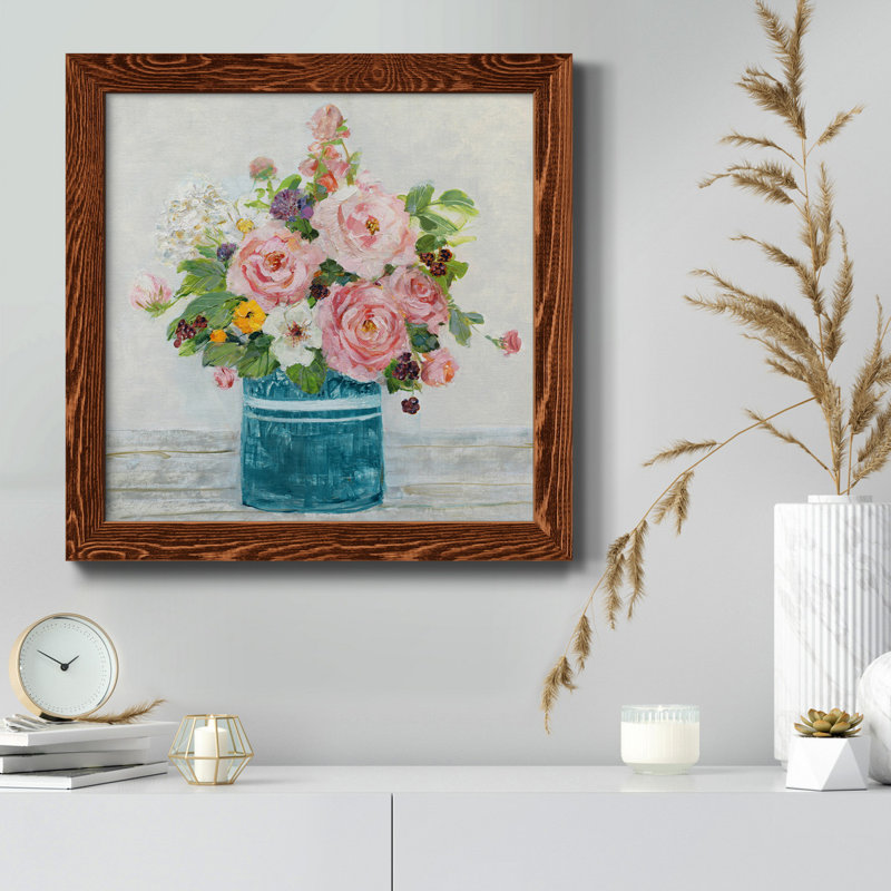 Monet Garden - Peinture sur toile encadrée, Cadre en érable, H 27,5 po x l 27,5 po x P 1,5 po