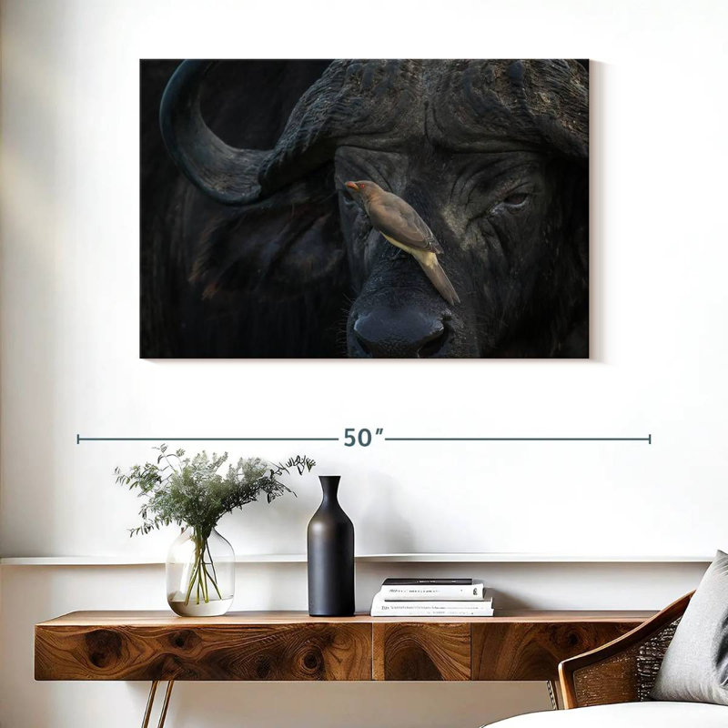 Brampt Bird On Buffalo, 26" H x 39" W