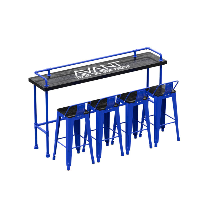 Ensemble de salle à manger 17,72 W Kalvyn, Bleu, H 45,28 po x L 78,74 po x l 17,72 po