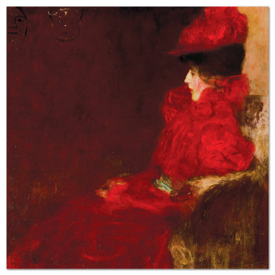 Woman In Armchair by Gustav Klimt - No Frame Painting on Glass