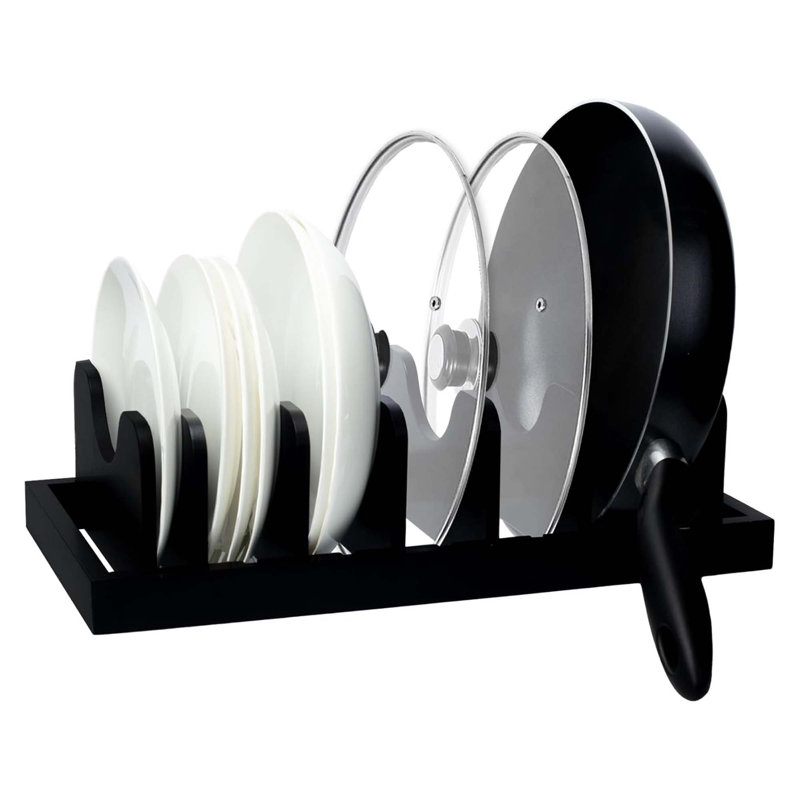 Organisateur de couvercles en bambou noir