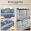 Canapé Cloud 2 places en chenille bleue douce avec pouf et coussins moelleux pour se détendre-859542046