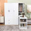 Armoire convertible avec bureau pliable, armoires de rangement en bois avec tablettes, tiroirs et tringle-197476009