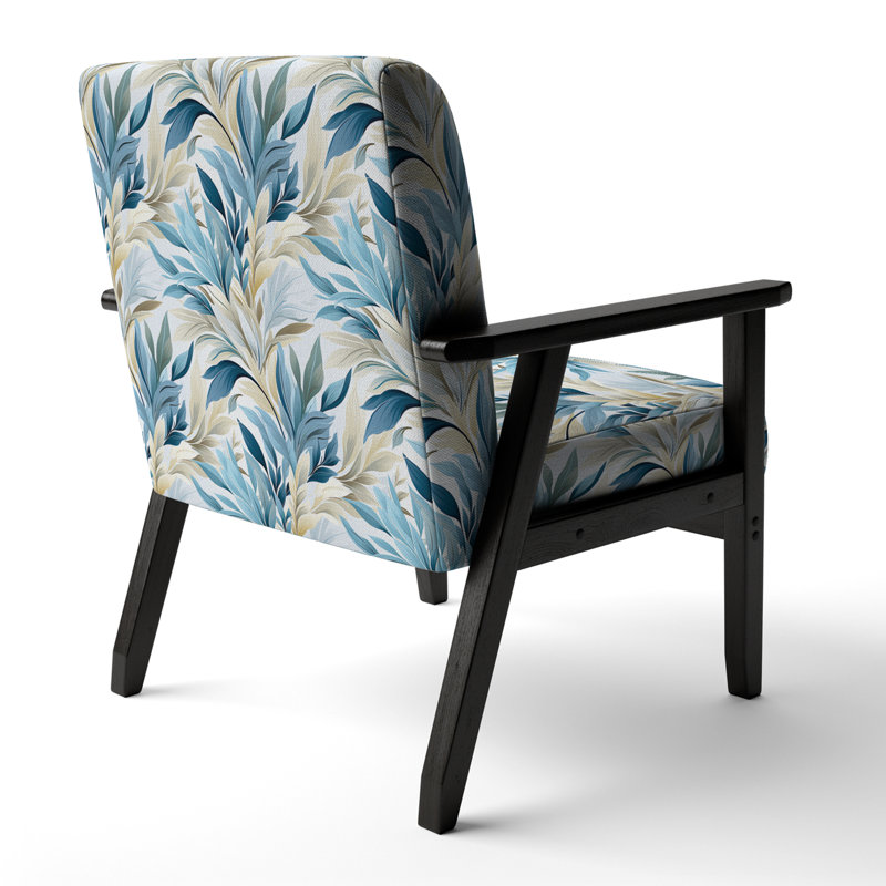 Fauteuil rembourré d'appoint tropical D, Motif tropical neutre de style bord de mer