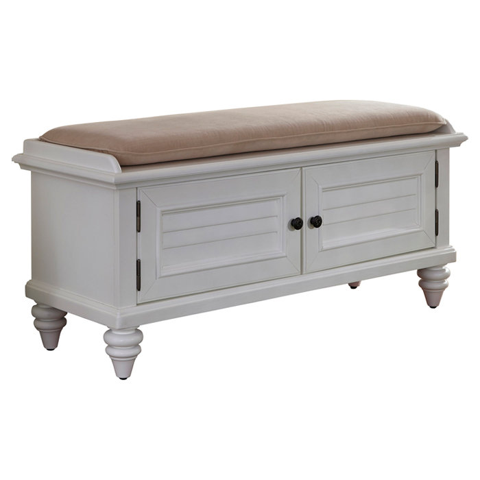 Delacour Storage Bench, Brushed White