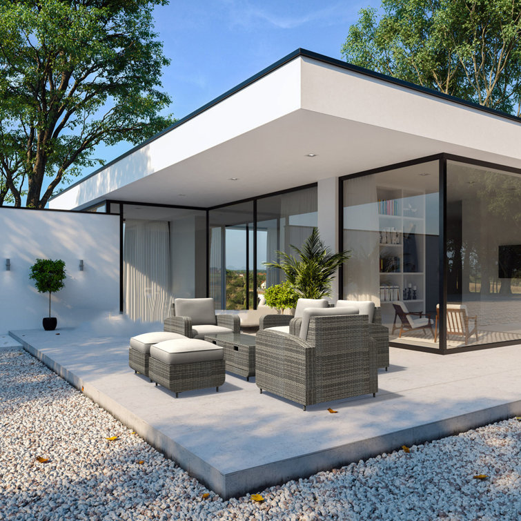 6 - Person Patio Conversation Sets with Cushions