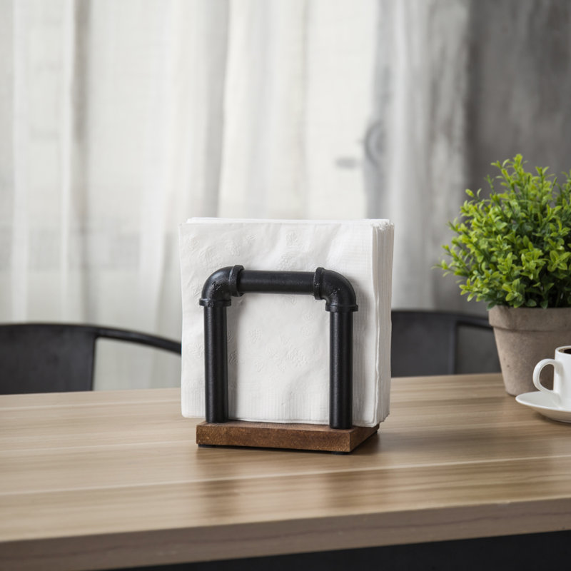 Porte-serviettes en bois et métal
