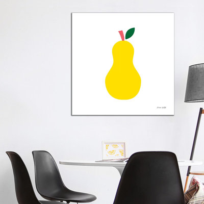 Yellow Pear by Ann Kelle - 1 Piece Wrapped Canvas Wall Art