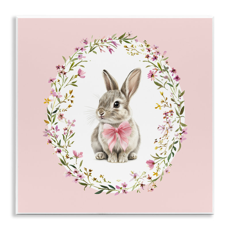 Plaque murale Blush Pink Bunny, design par Christine Simpson Art