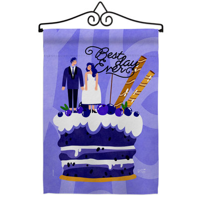 Double Sided 18.5 in. H x 13 in. W Polyester Wedding Flag set