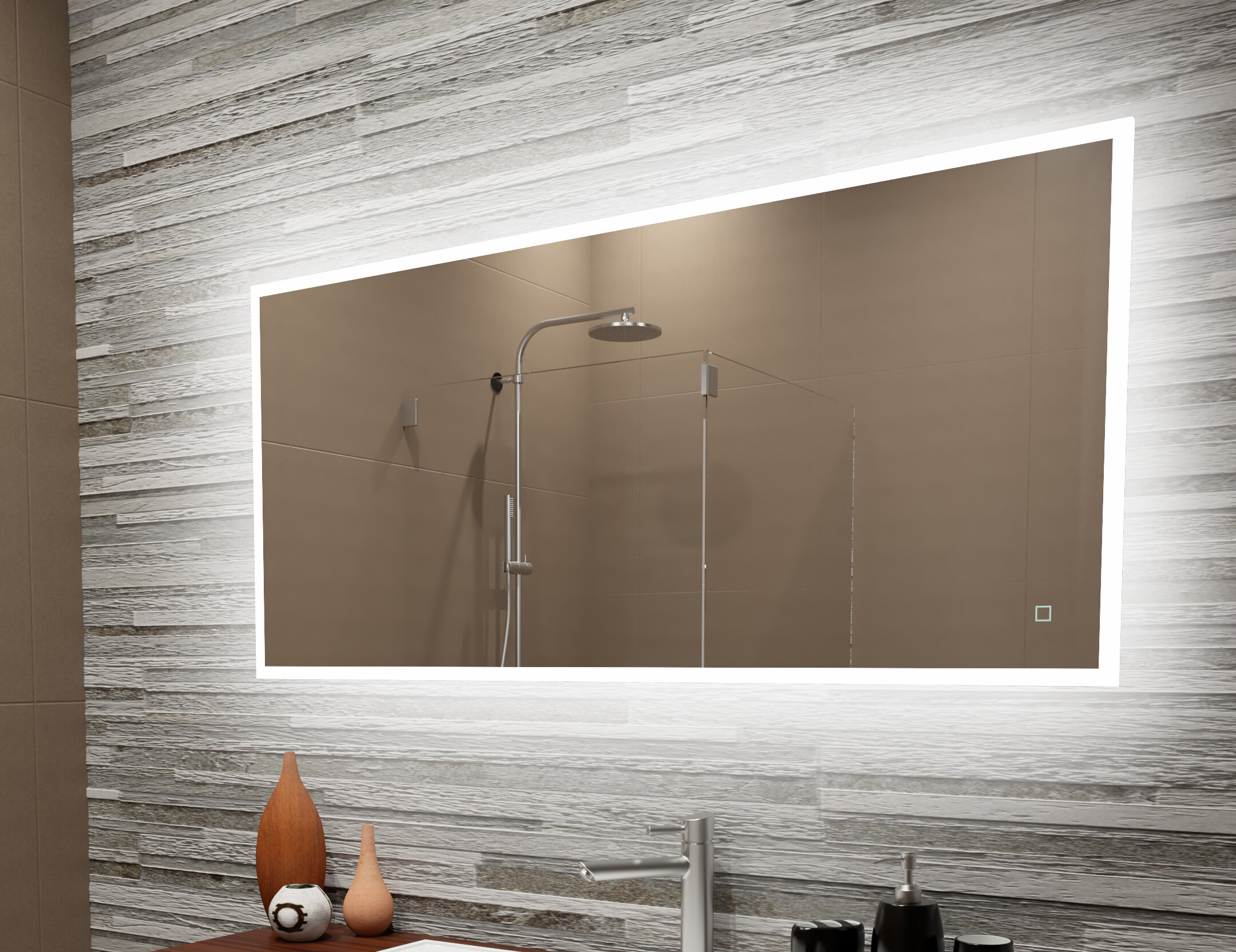 Suite Mirror Flat LED Wall Mirror Reviews Wayfair