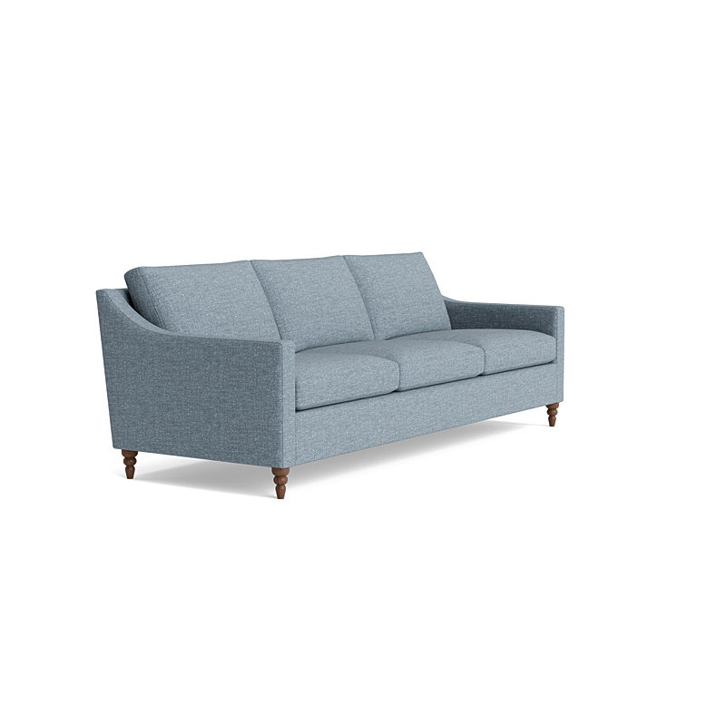Vera Sofa (95"), Walnut Finish (Turned), Performance Weave - Snow