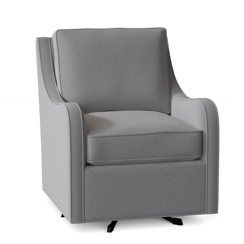Koko Swivel Armchair, Light Blue Performance Fabric; 0851-55