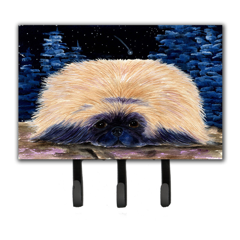 Porte-laisse pékinois starry night et porte-clés