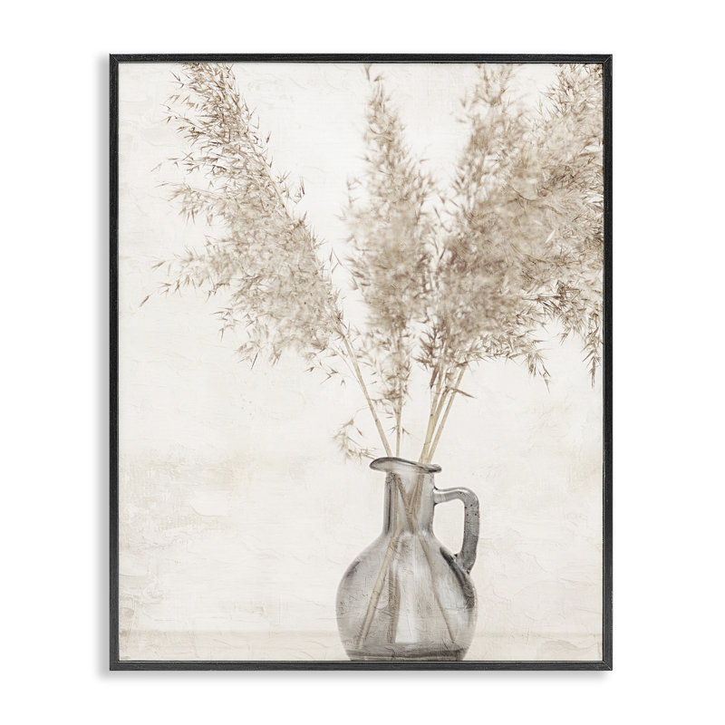 Vase Organic Pampas par Kim Allen bg-223, H 30 po x l 24 po, Giclée encadrée noir minuit