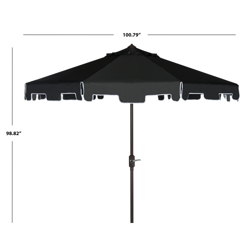 Parasol du marché Coramae, 100,79 po L x 100,79 po po, Brun, Noir / blanc