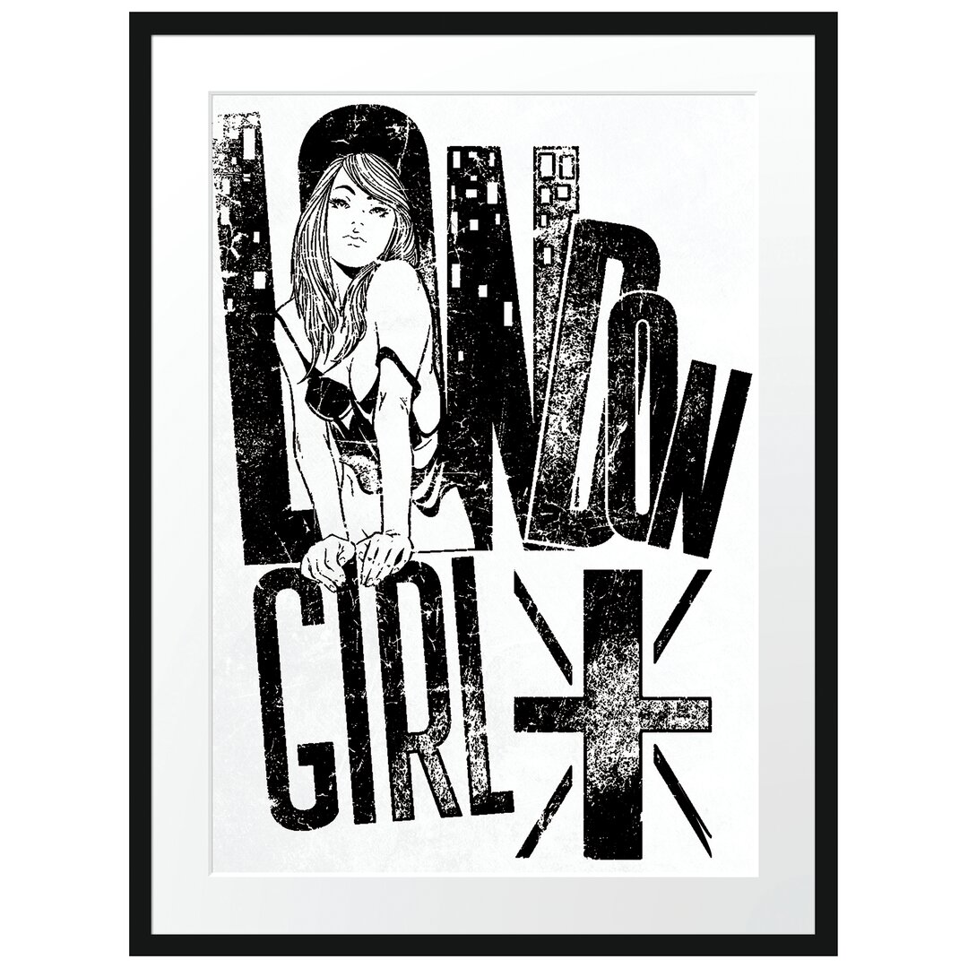 Gerahmtes Poster London-Girl Light