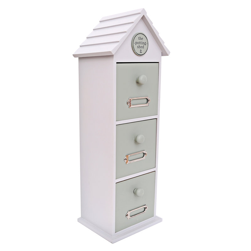 Ambia MDF Desk Organiser, White/Green