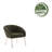 Fabric Upholstered Accent Chair with Gold Chrome Legs-1397352746