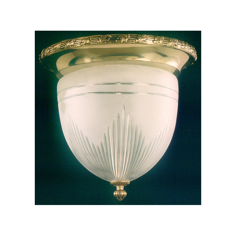 Cribbs Glass Flush Mount, French Gold