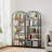 5-Tier Bookshelf Arched Display Racks Wood And Metal Bookcase