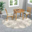 Ensemble de table de salle à manger 3 pièces peu encombrant, bois brun clair, design moderne