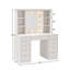 Bureau de coiffeuse avec miroir à DEL et 11 tiroirs, 3 modes d'éclairage couleur, luminosité réglable, câblage caché, coiffeuse pour chambre à coucher