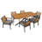 7 Piece Acacia Wood Dining Table Set with 6 Chairs for Patio