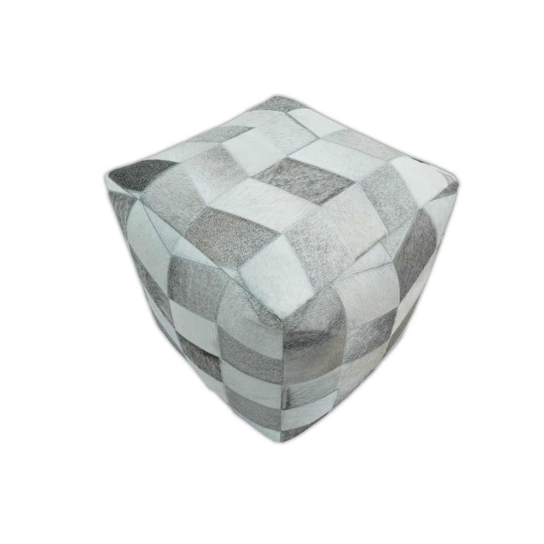 Morenci Leather Pouf Millwood Pines