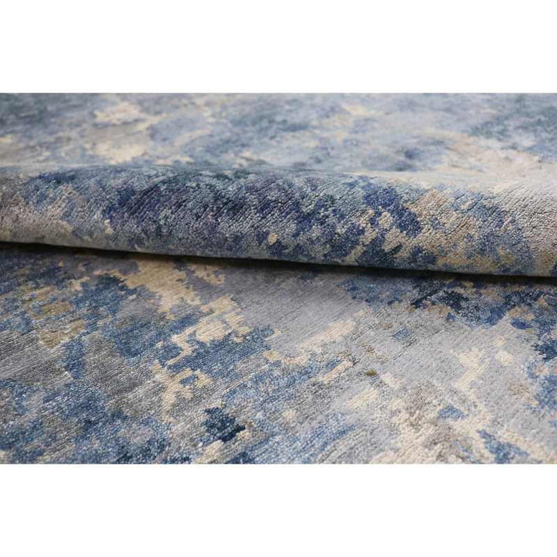 Himalayan Art Hand Knotted Abstract Area Rug, Round 8'