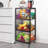 4-Tier Storage Cart with Wheels (Black; Brown)