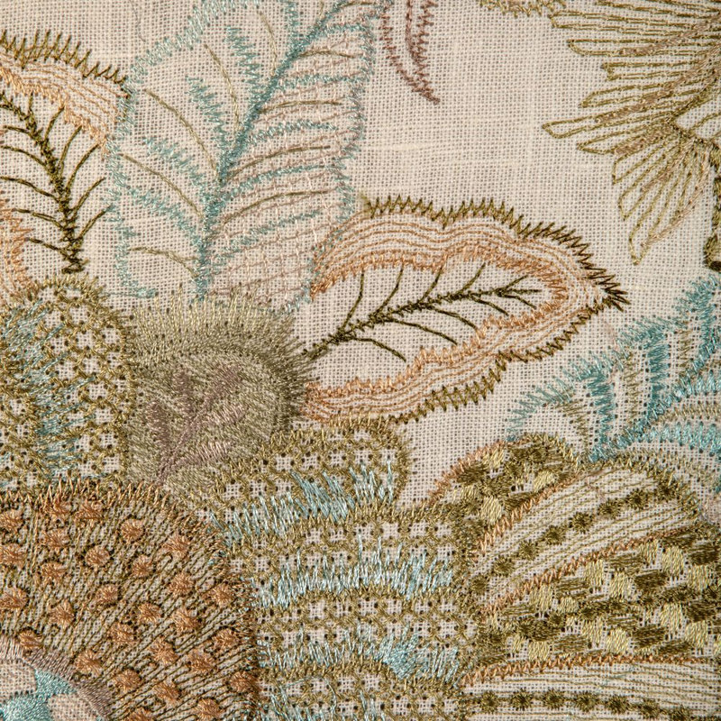 Eden Embroidery, Green/Beige/Light Blue