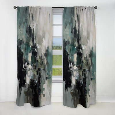 Abstract Delicate Brushstroke Painting I - Painting Abstract Blackout Curtain - 1 Panels