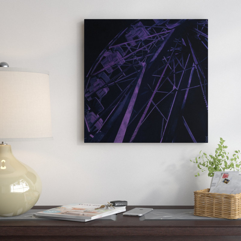« fun forest night », impression sur toile tendue, H 12 po x l 12 po x P 0,75 po, Toile tendue, Pas de tapis