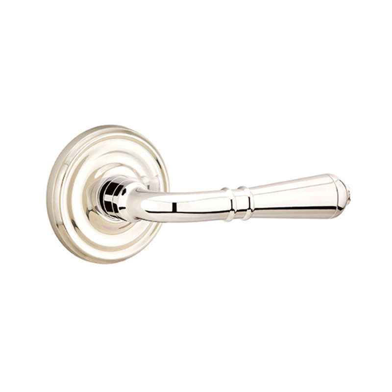 Levier de porte avec rosette Turino, Droite, Nickel lumineux