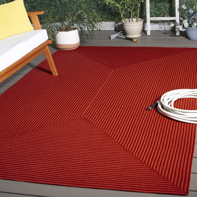 Tapis d'intérieur / extérieur de couleur unie tissé à la main Kemarion Performance