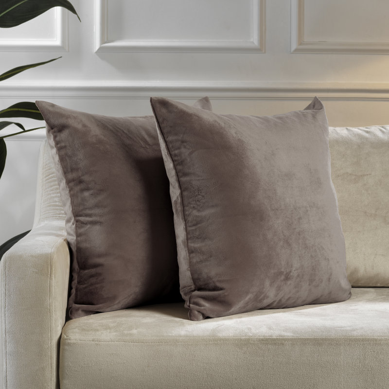 Matte Velvet Pillow Cover, 26" x 26", 20 Pale Taupe
