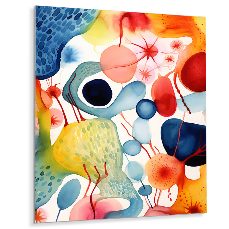 Formes géométriques colorées de style Mid-Century 4 - art mural abstrait en métal, H 40 po x l 30 po x P 1,5 po