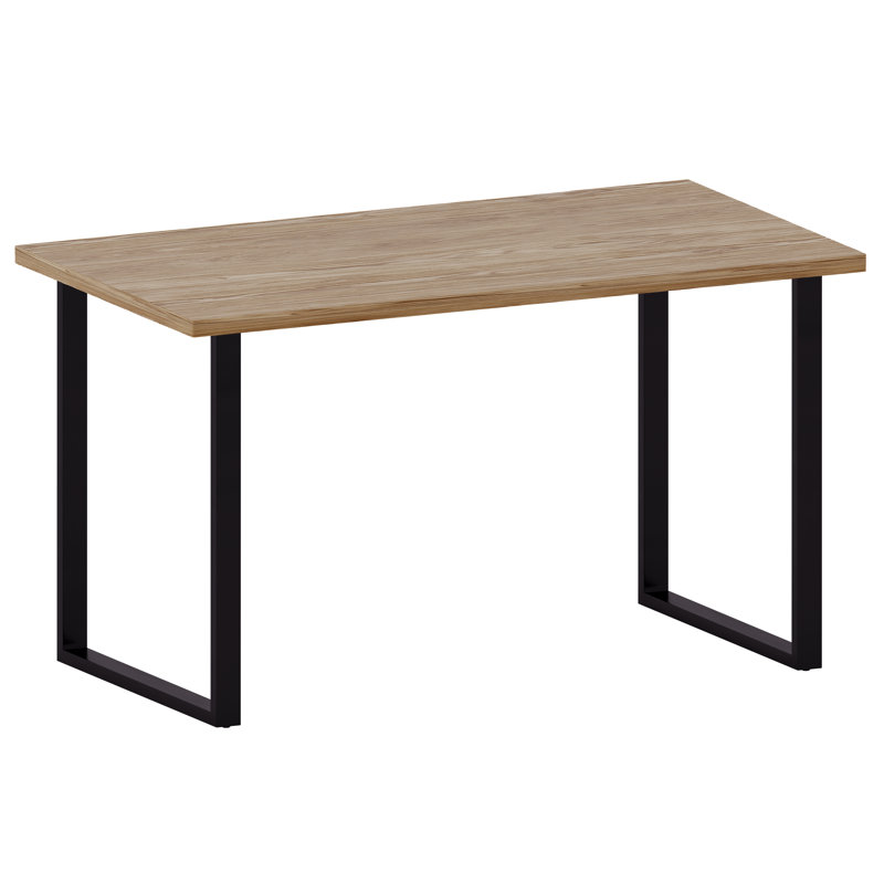 Aheed Metal Base Dining Table, Oak